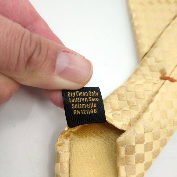 Donald J. Trump Signature Collection Silk Tie Metallic Yellow Checkered - Picture 7 of 7